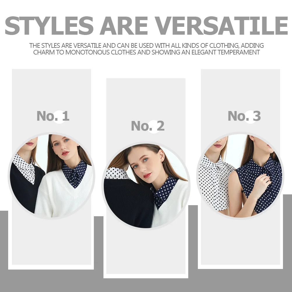 

Polka Dot Fake Collar Lightweight Blouse Dickey For Women Detachable Shirt Insert Half Shirts Faux Collar Fashion Jewelry