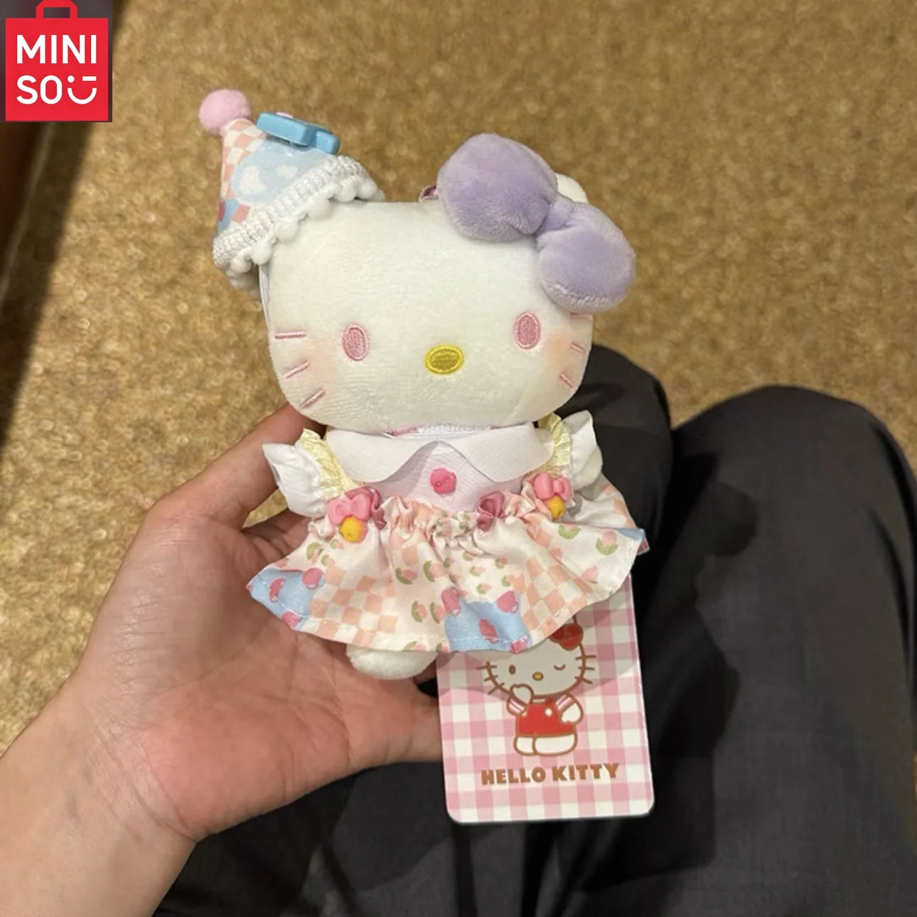 سانريو ألعاب الدمى القطيفة مرحبا كيتي المفاتيح دانيال الحب مشبك صغير الشيف Kt اكسسوارات اليابانية لطيف حقيبة عالية الجودة الديكور #4