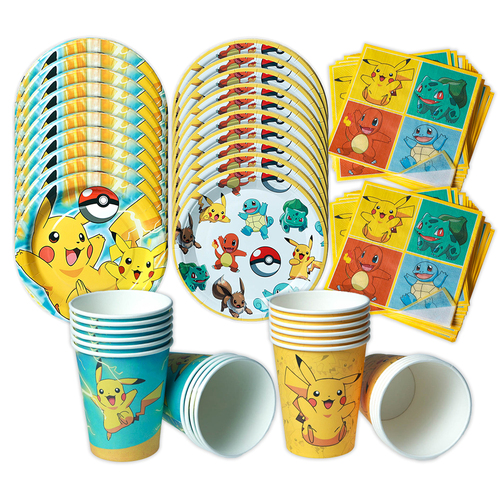 60pcs Pokemon Tableware Pikachu Birthday Decoration Disposable Cups Plates Napkins Happy Birthday Baby Shower Supplies Toys - View 1 60pcs Pokemon Tableware Pikachu Birthday Decoration Disposable Cups Plates Napkins Happy Birthday Baby Shower Supplies Toys - View 1