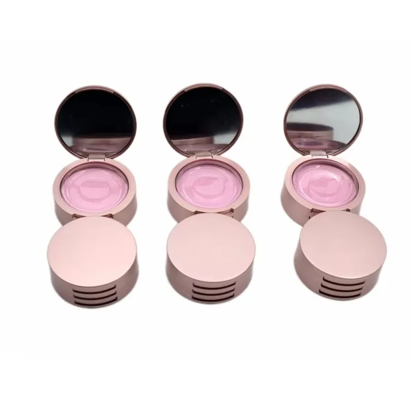 1/2/3 Pairs Round False Eyelash Box Packaging Wholesale Matte Paint Rose Gold Black Faux Mink Lashes Storage Cases Powder Boxes