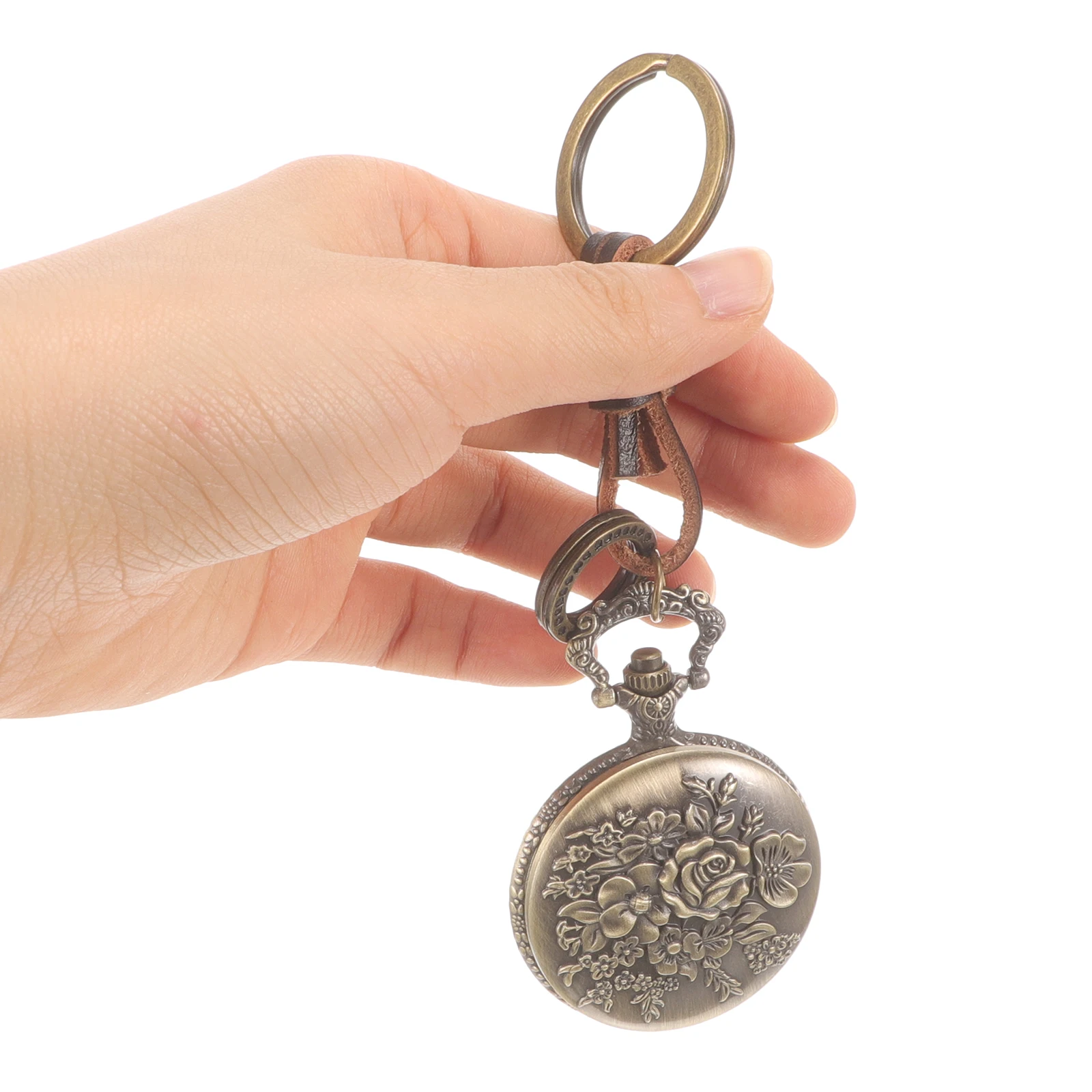 

Retro Pocket Watch Keychain Vintage Watches for Men Ring Portable Mens Zinc Alloy Pendant Man Dress