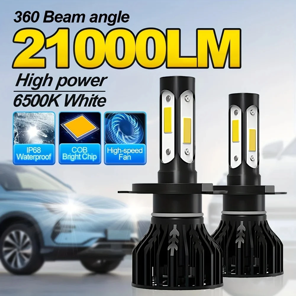 120W H7 H4 LED Canbus Car Headlights Bulbs 21000LM H8 H9 H11 9005 HB3 9006 HB4 9012 Hir2 Turbo Auto Lamps 6000K White Fog Lights