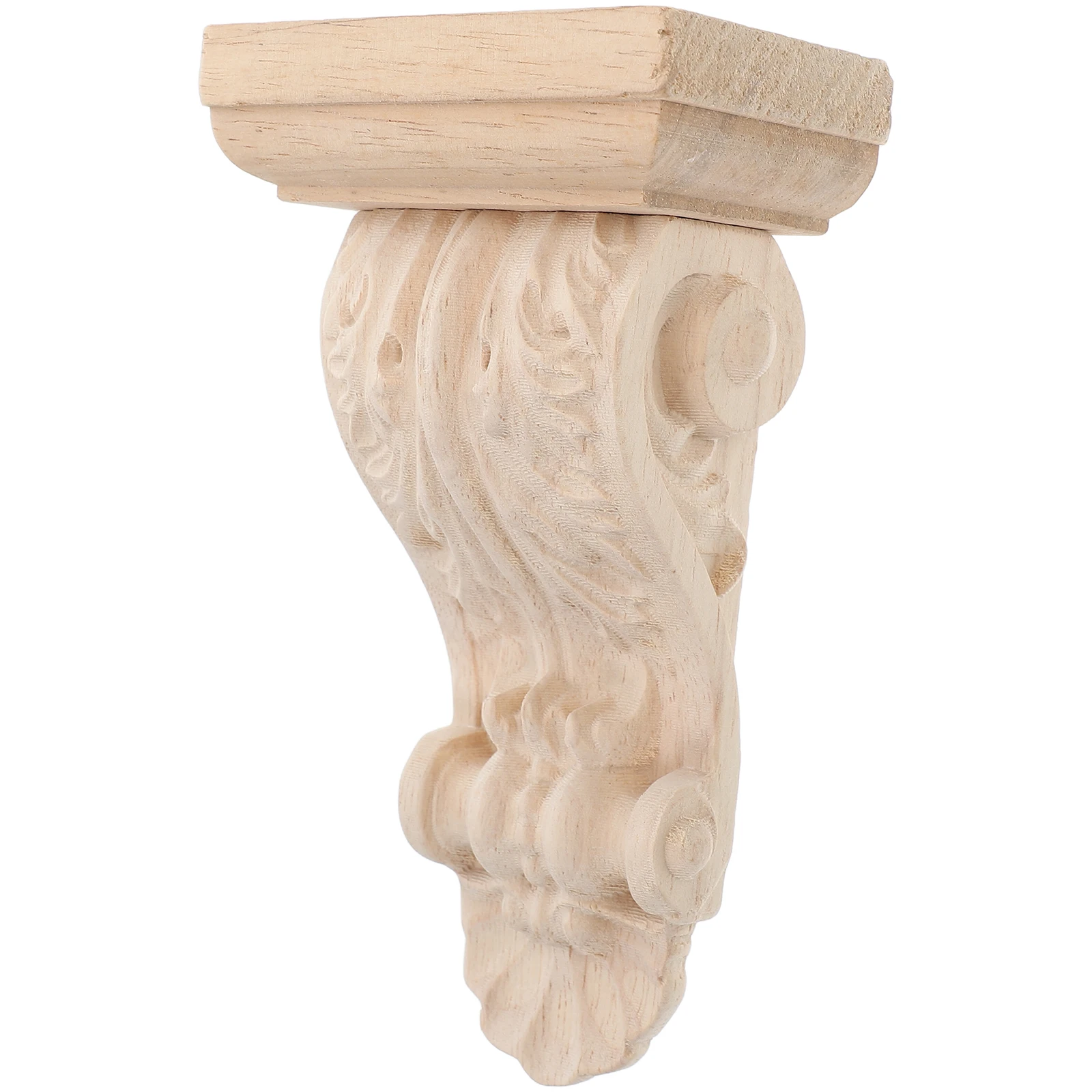 

Roman Column Corner Flower Decoration Wood Corbels Shelves Decorative Appliques Carved Solid Wood European Arch Design Versatile
