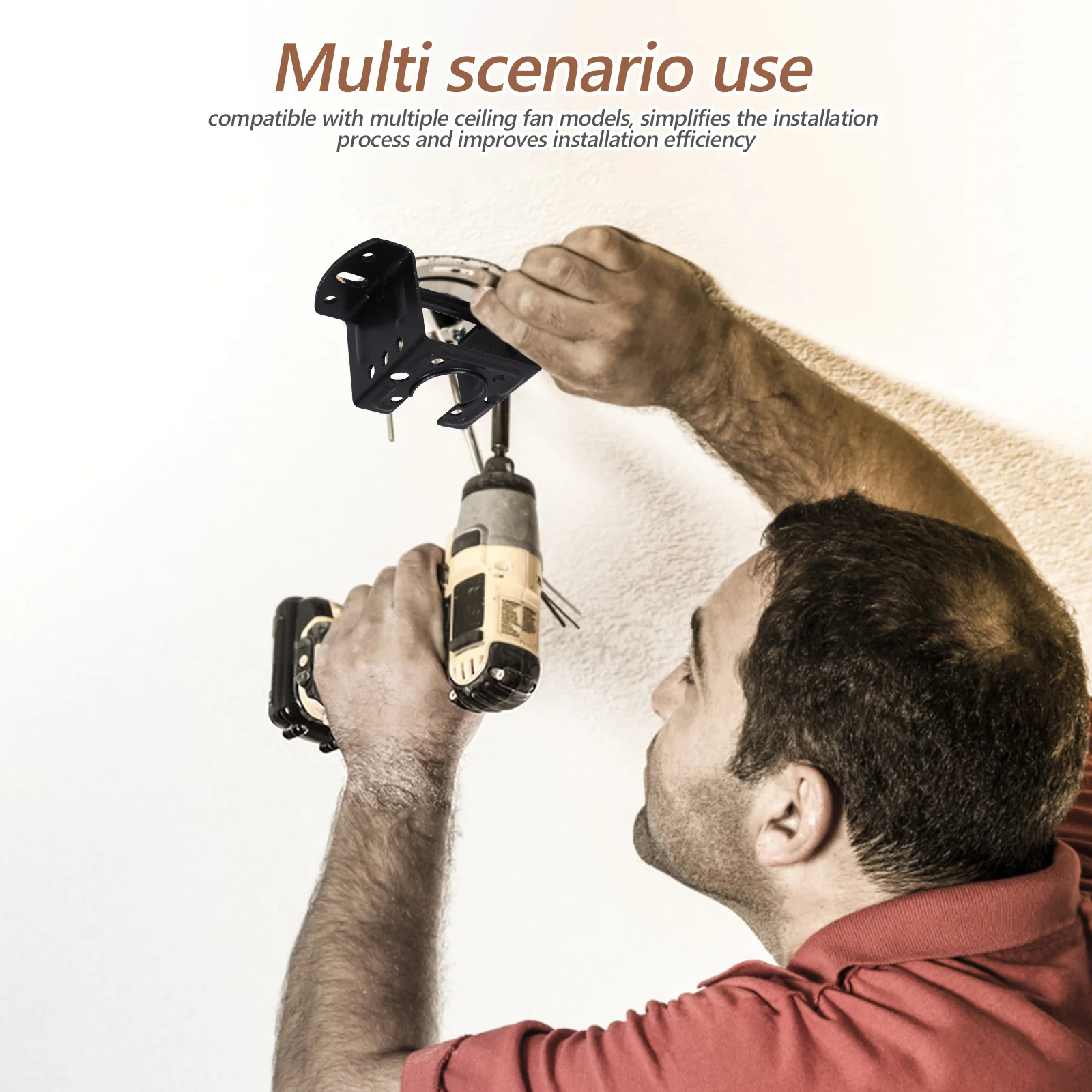 

1Set Ceiling Fan Mounting Bracket Metal Cathedral Canopy Support 28cm Diameter Heavy Duty Fan Mount Kit for Living Room Patio