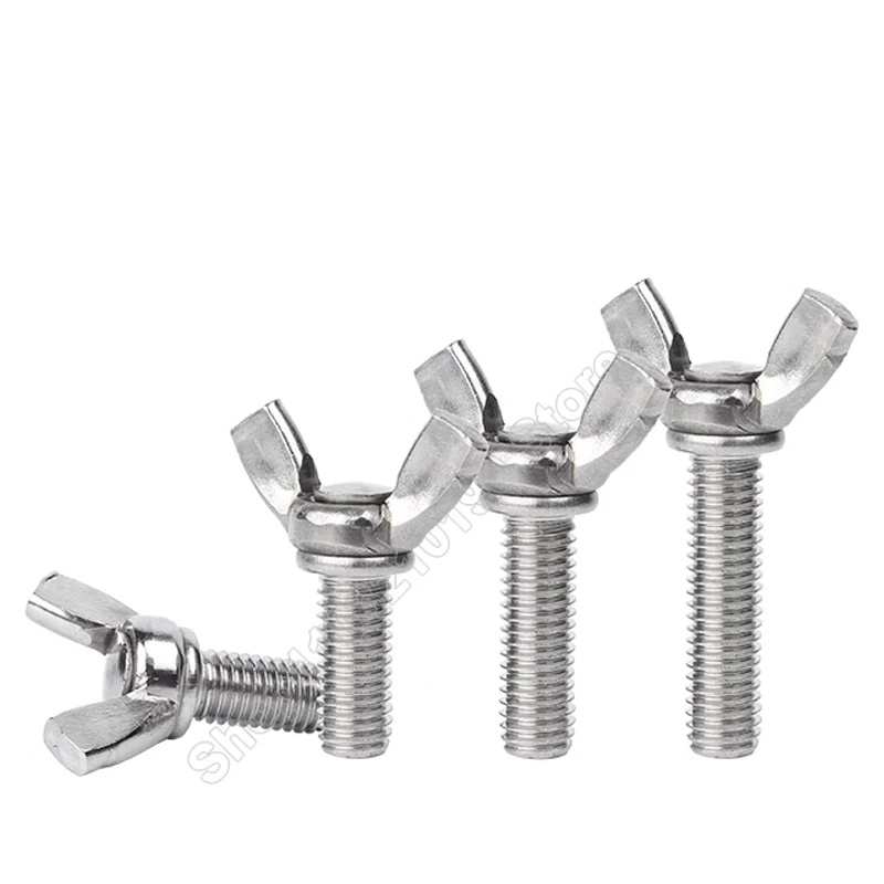 1-20Pcs M5 M6 M8 304 Stainless Steel Butterfly Bolt Tighting Wing Head Bolts Thumb Screw Claw Hand Tighten Screw DIN316 L 8-50mm