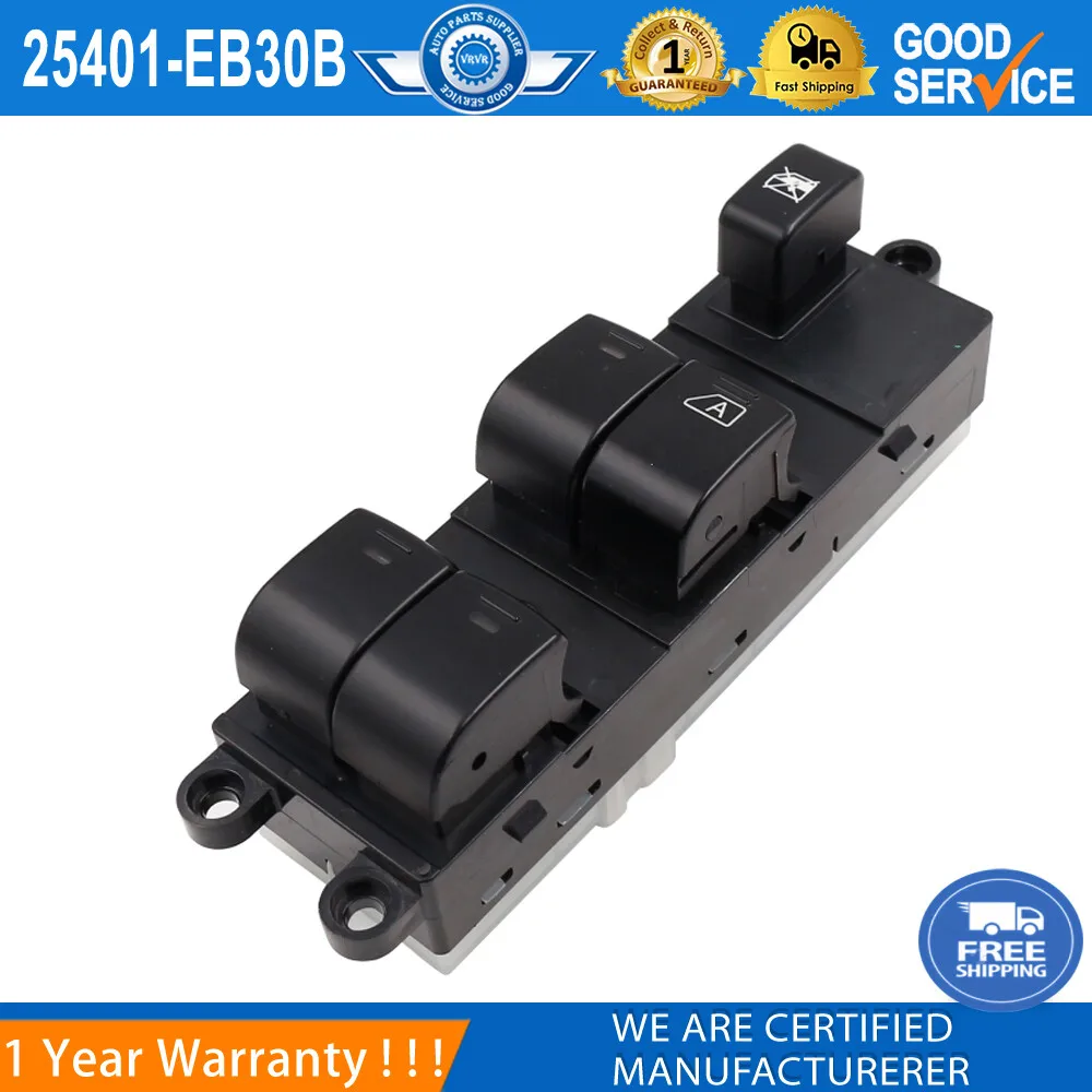 

25401-EB30B Right front main electric window switch for Navara D40 04-16-