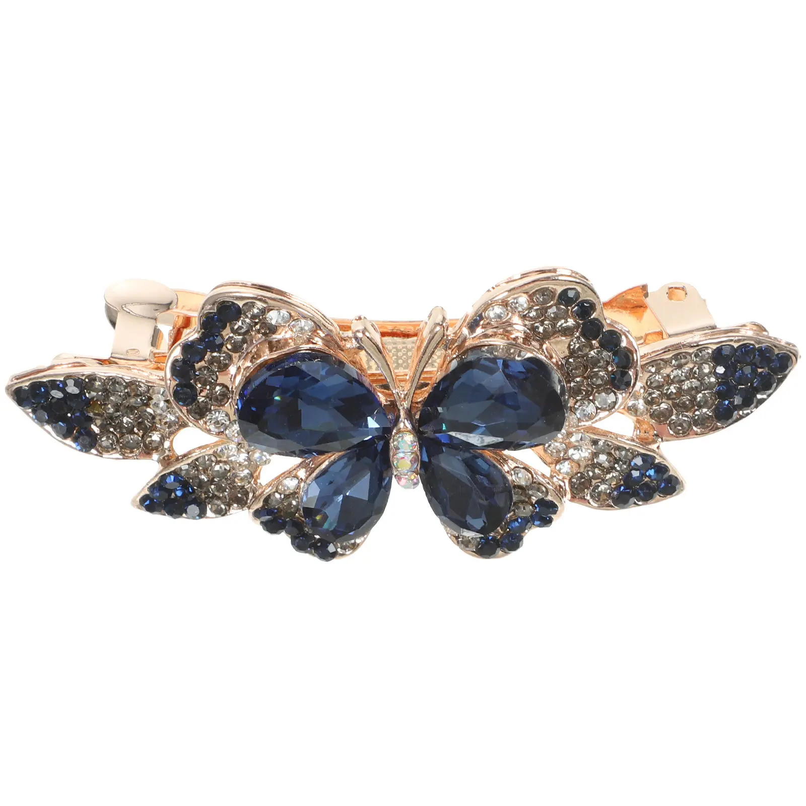 Rhinestone Hair Clip Butterfly Shape Metal Barrette for Women Weddings Parties Daily Use Sparkly Hairpin Hair Accessories