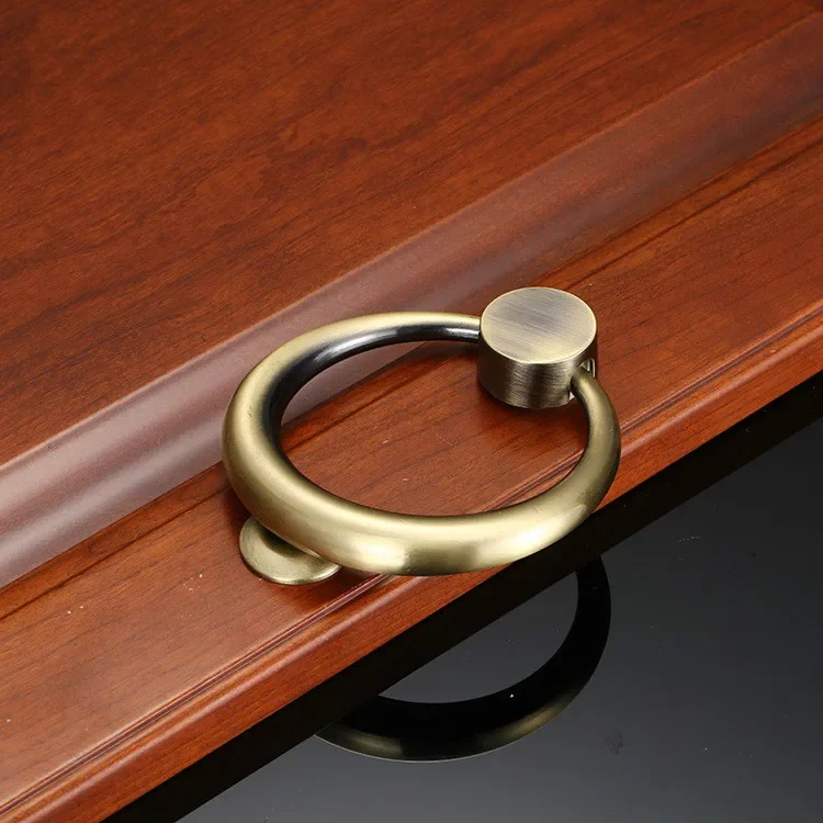 JD Zinc Alloy Ring Knocker Modern Minimalist Door Security Green Bronze Door Knocking Furniture Handle Hardware