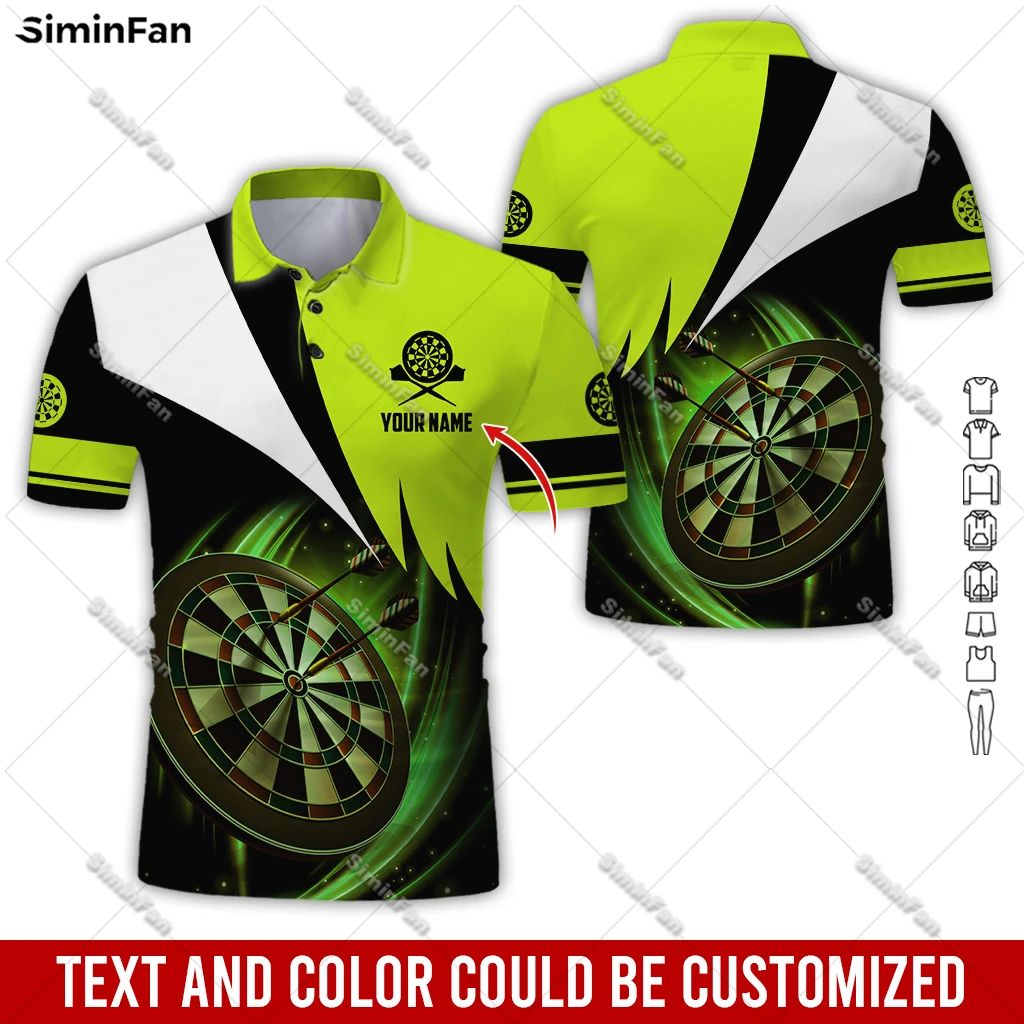 Custom Name Darts Team Player Mens Polo Shirts 3D Printed Male Short Sleeve Lapel Tee Summer Sporty Tennis Tshirt Female Top