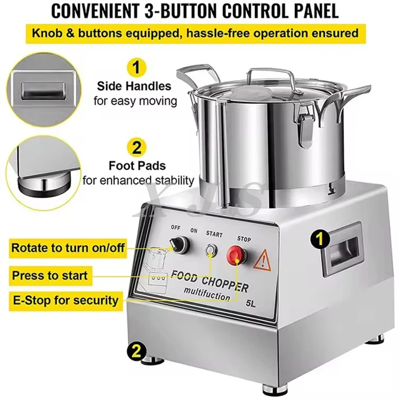 

High Quality Commercial Electric Stainless Steel Vegetable Food Chopper Machine With Desktop Design