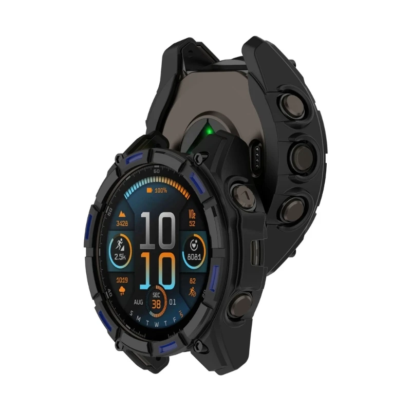 For Garmin 8 Comfort Wear Smartwatch Shell Antiscratch Guard Shockproof Cover Housing, Hollowed Designs for Aesthetics