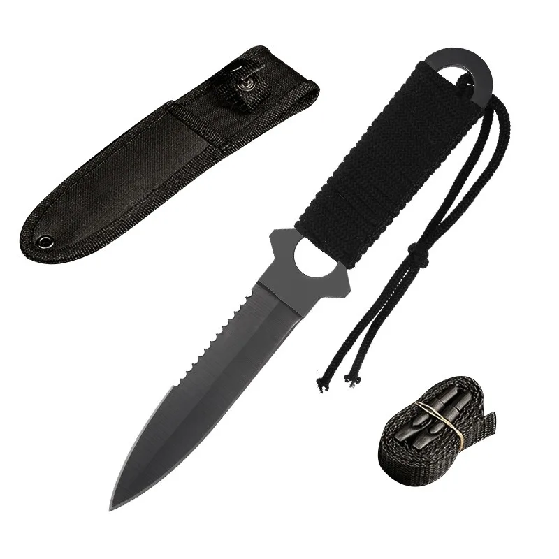 Dive Knife with Leg Strap, Multi-Purpose Survival Tool for Scuba & Snorkeling with Line Cutter