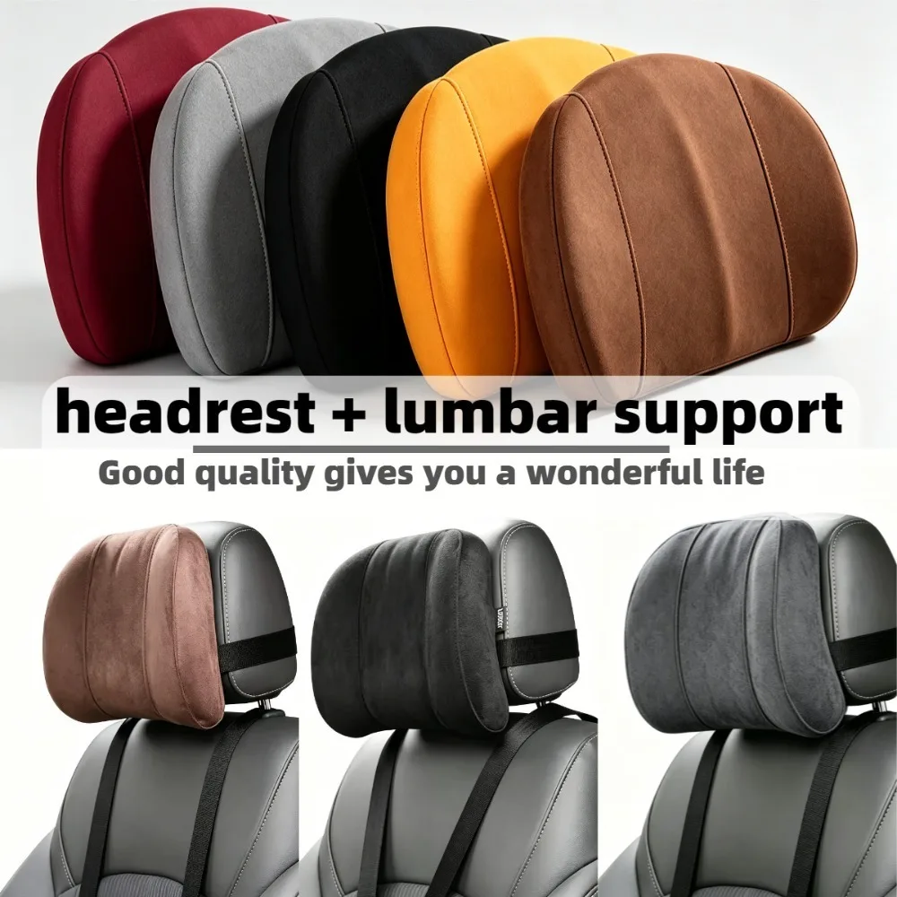 2pcs Comfort Neck Waist Support Pillow Universal Accessory For Daily Car Use And Long Travel Drives