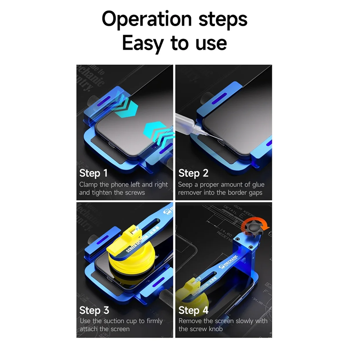 ABNJ CP7 Mobile Phone LCD Screen Pry Opening Fixture No Heating Adjusted Freely Strong Sucktion Display Removal Repair Tool