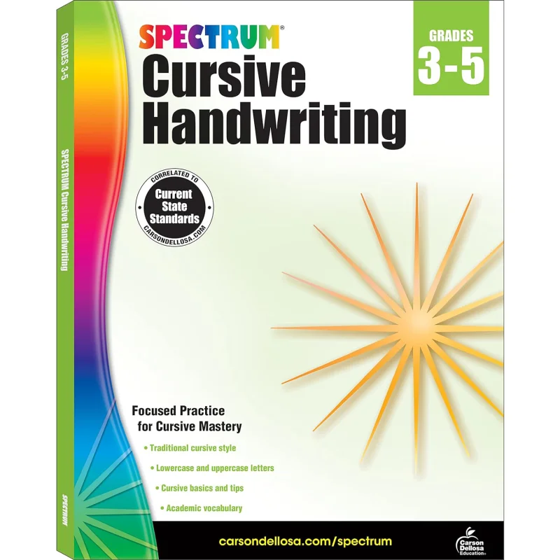 

Spectrum Cursive Handwriting Grades 3 5 Carson Dellosa Carson Dellosa Education 9781483813813 Book