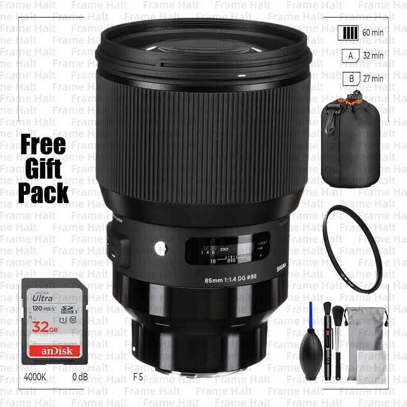 Lente Sigma 85mm F1.4 DG HSM Art para montura Canon, montura Nikon, montura Sony E, lente zoom estándar de fotograma completo