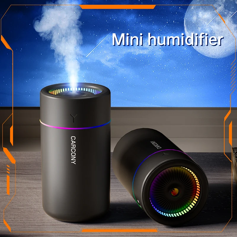 

Увлажнитель воздуха Mini Usb для домашнего офиса, портативный ультразвуковой автомобильный увлажнитель воздуха, настольный со светодиодным ночником