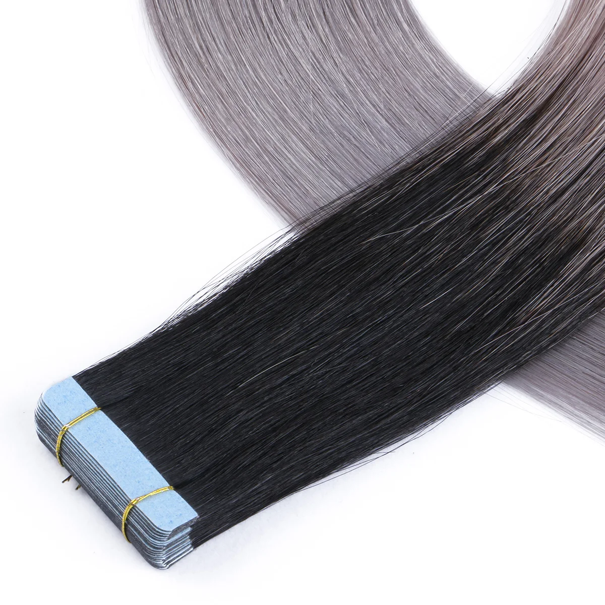 Ombre Ash Blonde Natural Tape In HumanHair Extensions Skin Weft Hair Extensions Adhesive Invisible Real Straight For Black Women