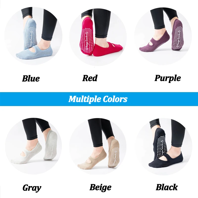 3 Pairs Professional Women Yoga Socks Silicone Anti-slip Ballet Pilates Socks Women Backless Breathable Dance Sports Socks