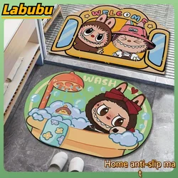 Labubu Anti-Slip Quick-Drying Diatom Mud Anti-Dirty Bathroom Kitchen Living Room Entrance Home Decoration Anti-Slip Mat Children