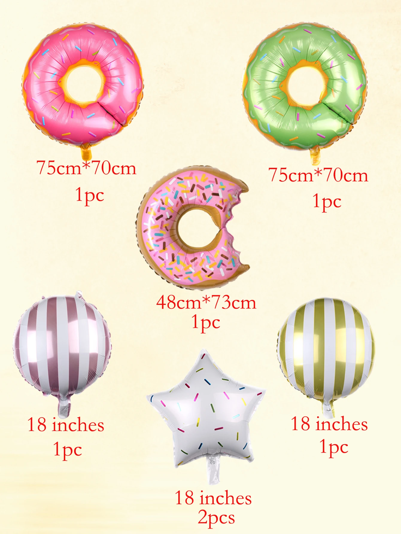 7pcs/lot Doughnut Foil Balloons Donut Helium Balloon Cate Theme party Balloons Birthday Party Decorations Gender reveal Decor