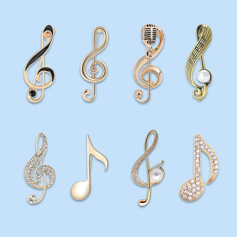 Retro Metal Notes Brooches for women 2025 High-end Light Luxury Pin Jewelry Fashion Personality Design Clothing Accessories