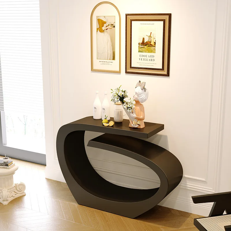 European light luxury strip case entrance entrance table simple modern art entrance table ultra-narrow corridor end view table