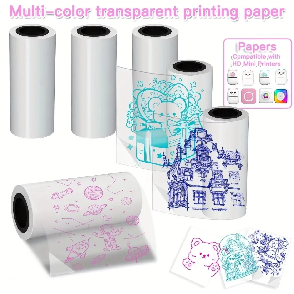 Adhesive Backing Thermal Printing Paper Transparent Roll Format Adhesive Label Roll Glossy Finish Thermal Sensitive