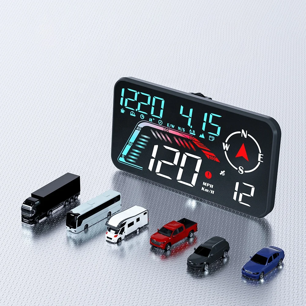 Multi-interface to One-touch switch 5.5inch HD Large LED HUD Universal Car G12 Multi Functions Speed Meter GPS Head up Display