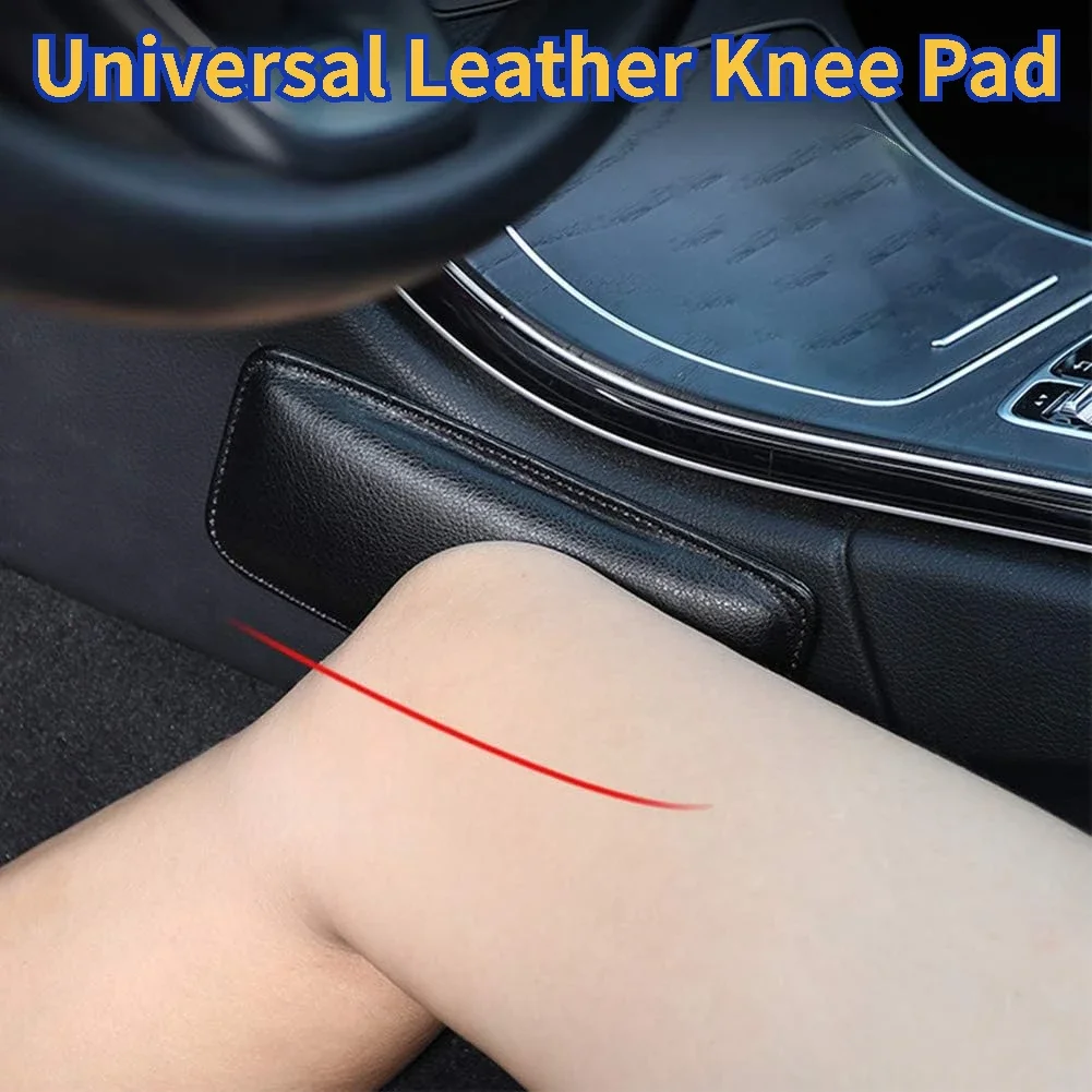 

GEFENSI Universal Leather Knee Pad For Car Interior Pillow Comfortable Elastic Cushion Memory Foam Leg Pad Thigh Support Car Acc