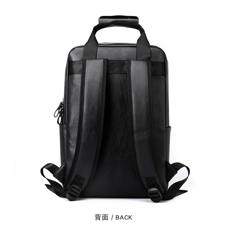 Fashion Backpack Men PU Leather Satchel Executive Briefcase Office Document Travel Laptop Office Business Shoulder Back Pack