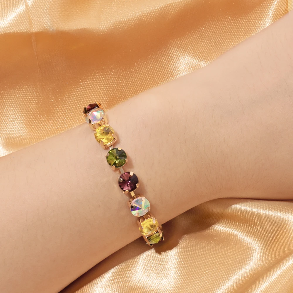 Geometric Crystal Beaded Bracelet for Women