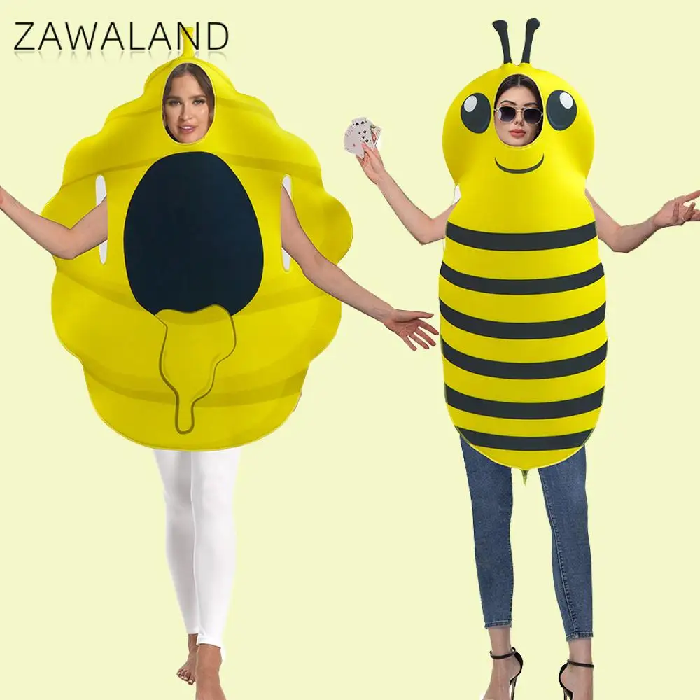 

Zawaland для взрослых, забавные костюмы с медоносной пчелой, карнавальное платье на Хэллоуин, сотовая одежда для выступлений на сцене, костюм из губки