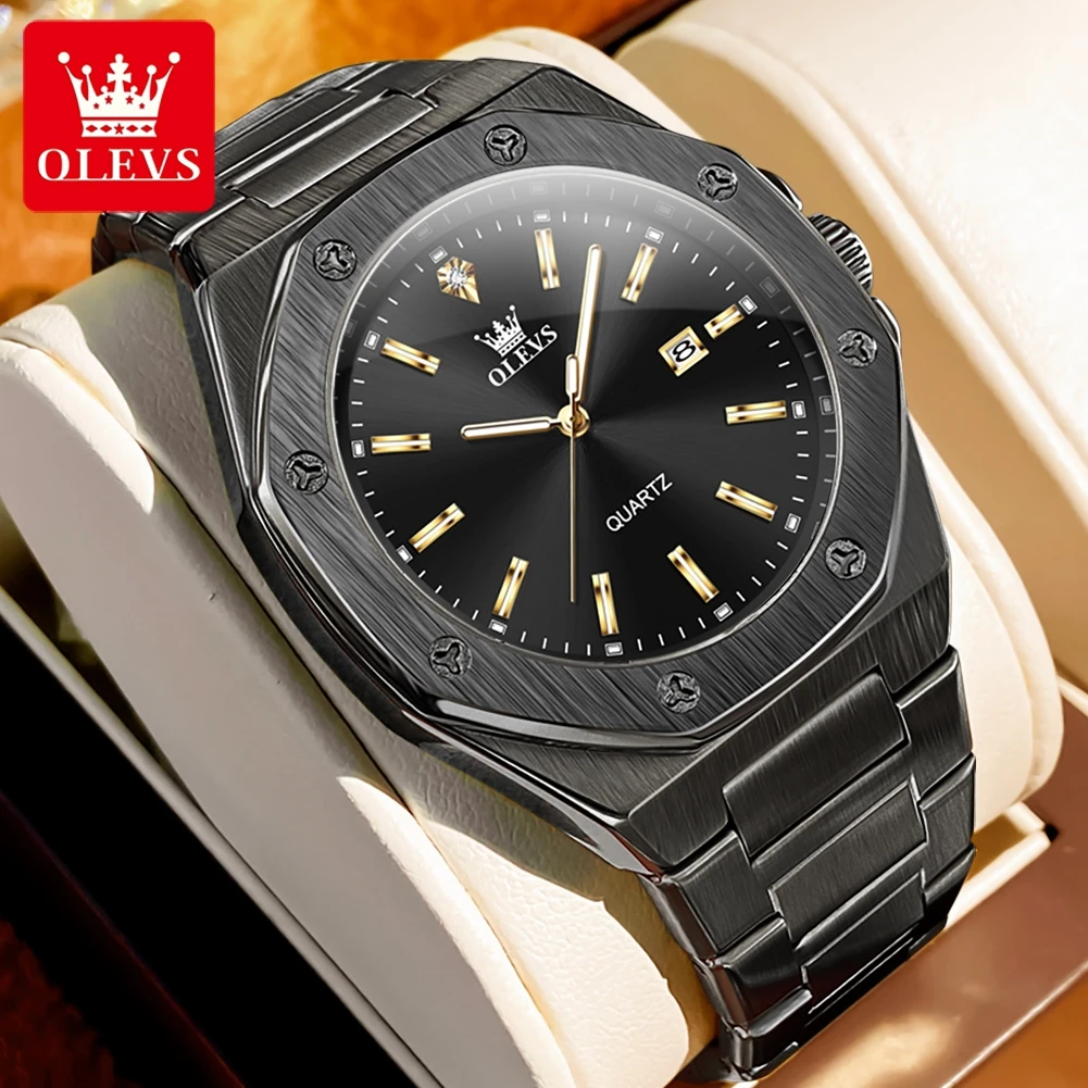 

Часы OLEVS Mne, классические роскошные изысканные стальные оригинальные кварцевые наручные часы для мужчин, водонепроницаемые, со светящейся датой, трендовое платье 3613, новинка