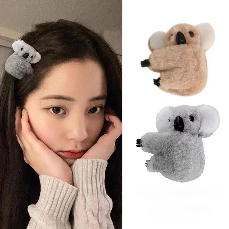 

Cartoon Plush Koala Bear Hair Clips for Women Girls Cute Animal Hairpins Hair Claw Side Bangs Clip Barrettes Hair Accessories