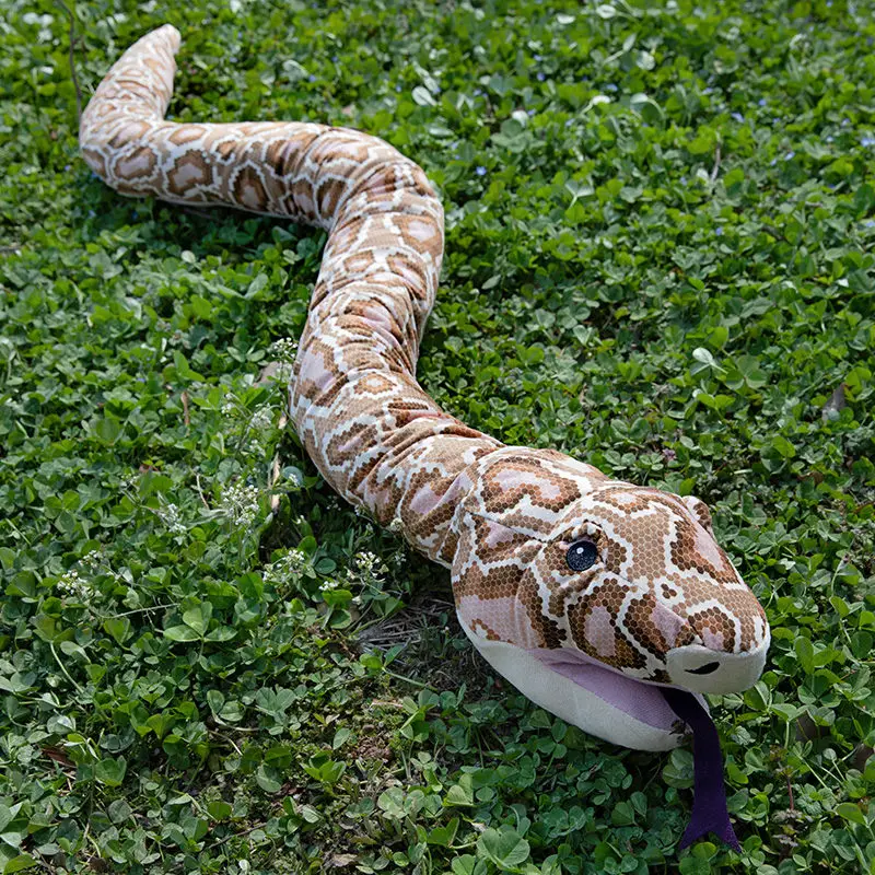 Simulation 170 cm Python Plush Doll Hand Puppet Realistic Snake Plush Toy High-Quality Soft Stuffed Cotton Decoration Bedroom