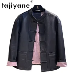 TAJIYANE Real Sheepskin Genuine Leather Jacket Women Black Vintage Leather Jackets Chinese Style Fall Clothes 2024 дубленка