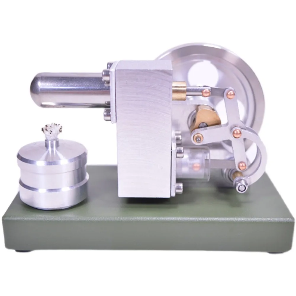 Modelo de motor de combustión externa Stirling de Metal, modelo de motor térmico, modelo de motor de un solo cilindro Stirling de alta velocidad y alta potencia