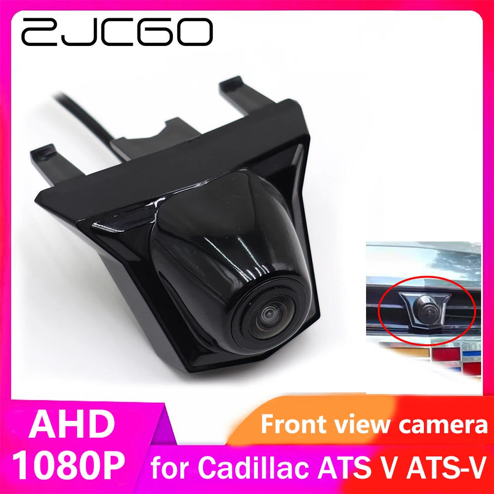 

ZJCGO AHD CVBS 1080P 170 ° Автомобильный логотип, парковочная камера переднего вида для Cadillac ATS V ATS-V