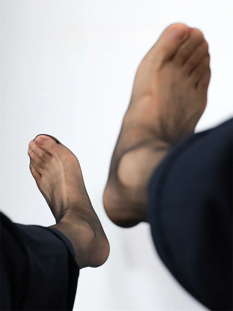 

5 Pairs Mens Stocking Sexy Business Soft Ultra-thin Sheer Elastic Transparent Party Calf Tube Socks See Through Male Dress Socks