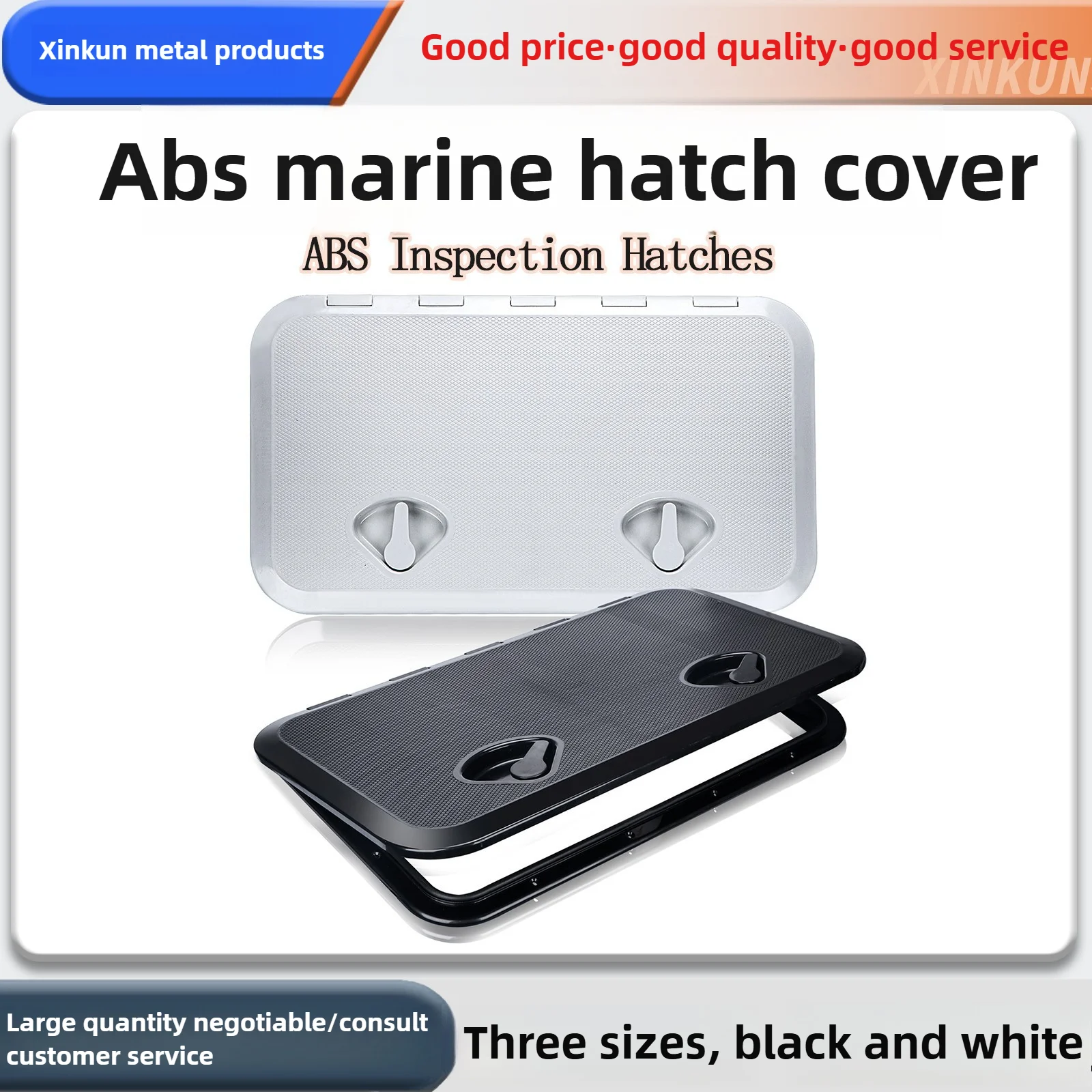 

Marine Deck Hatch, Square Waterproof Inspection Port Cover with Non-Slip Surface, White Access Hatch for Yacht Boat