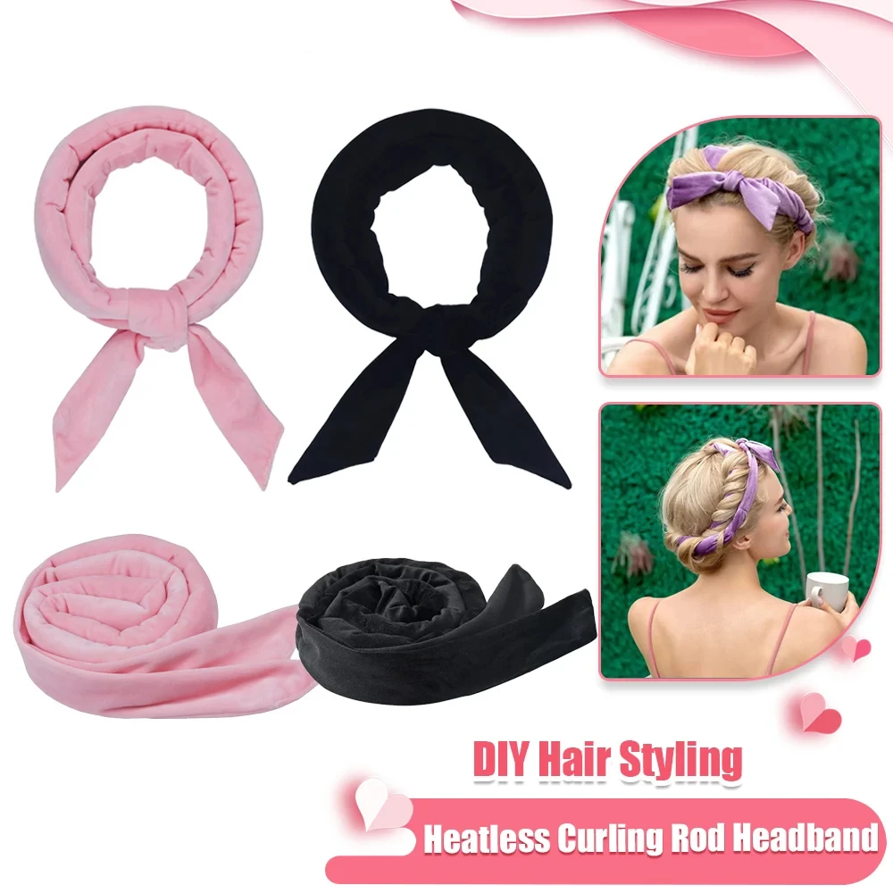 100Pcs Heatless Curling Rod Headband Lazy Hair Curler Wave Formers Sleeping Soft Curl Bar No Heat Curls Long Short Hair Styling