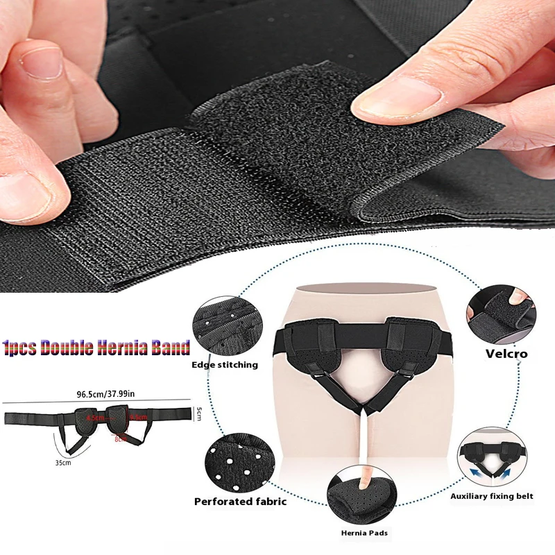 For Men Woman Hernia Belts Groin Hernia SupportBilateral Sports Hernia Adjustable Waist Strap With Removable Compression Pads