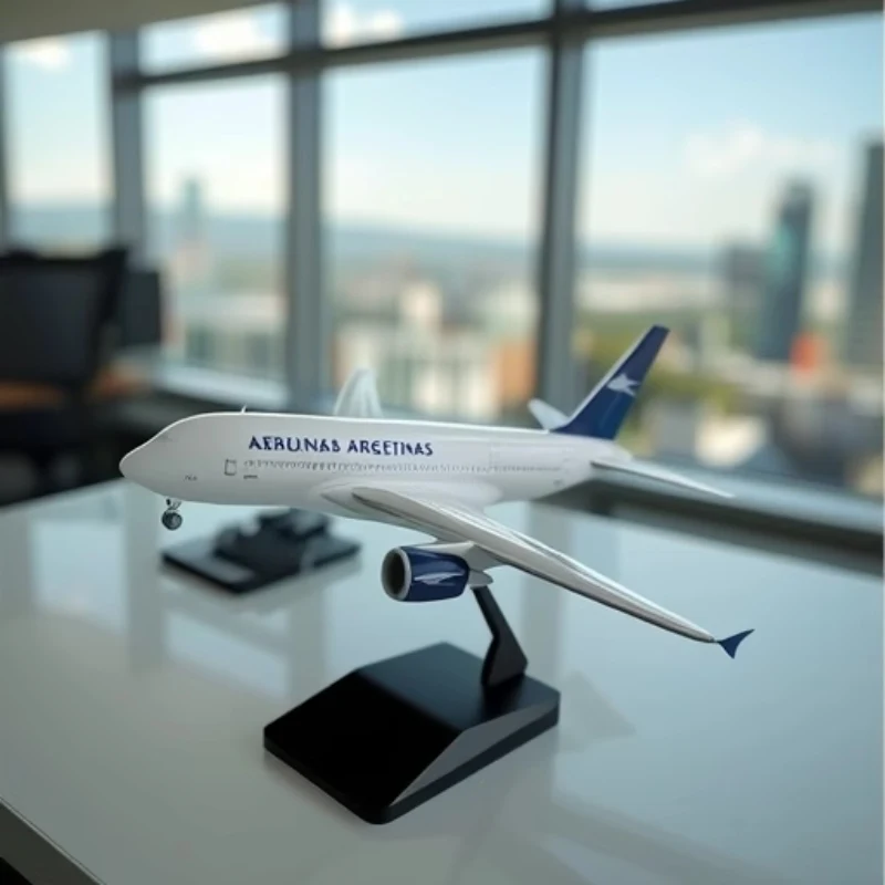 47CM Scale Diecast Resin Aircraft 380 Argentina Airlines Plane A380 Model Decoration Room Gift Collection with Light and Wheel