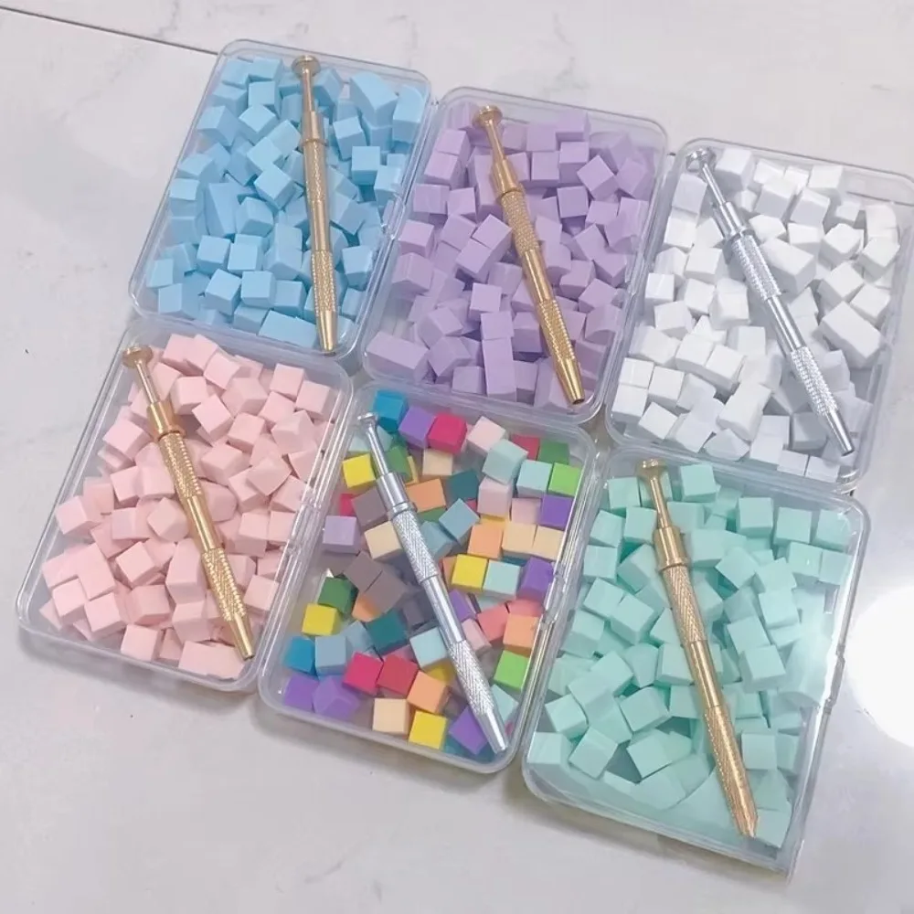 100pcs Precision Multi-Purpose Gradient Sponge Brush Nail Care Soft Sponges Gel Polish Brush Glitter Powder Brush