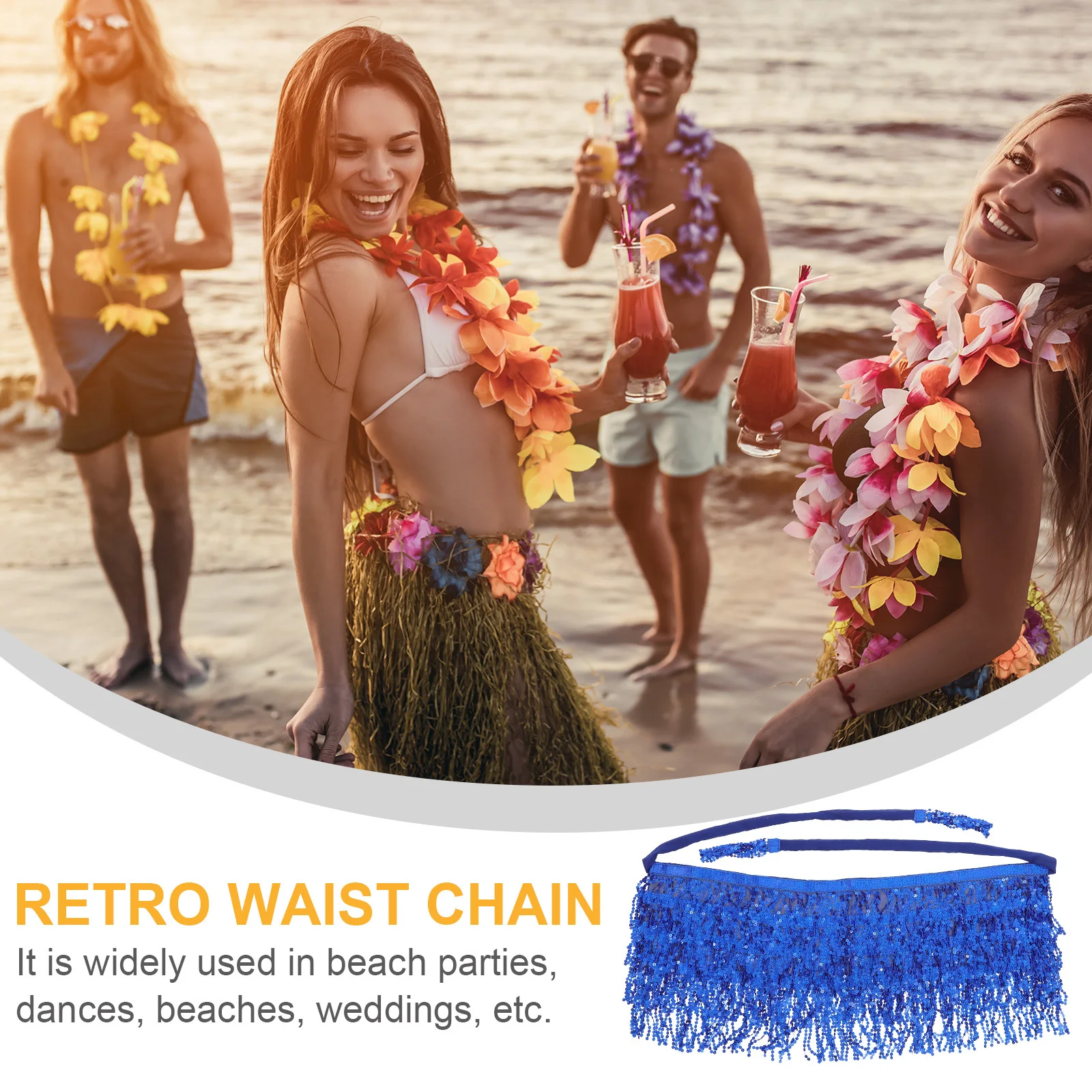 وشاح الورك المزين بالترتر للنساء لأداء الرقص الشرقي، إكسسوار للحفلات التنكرية