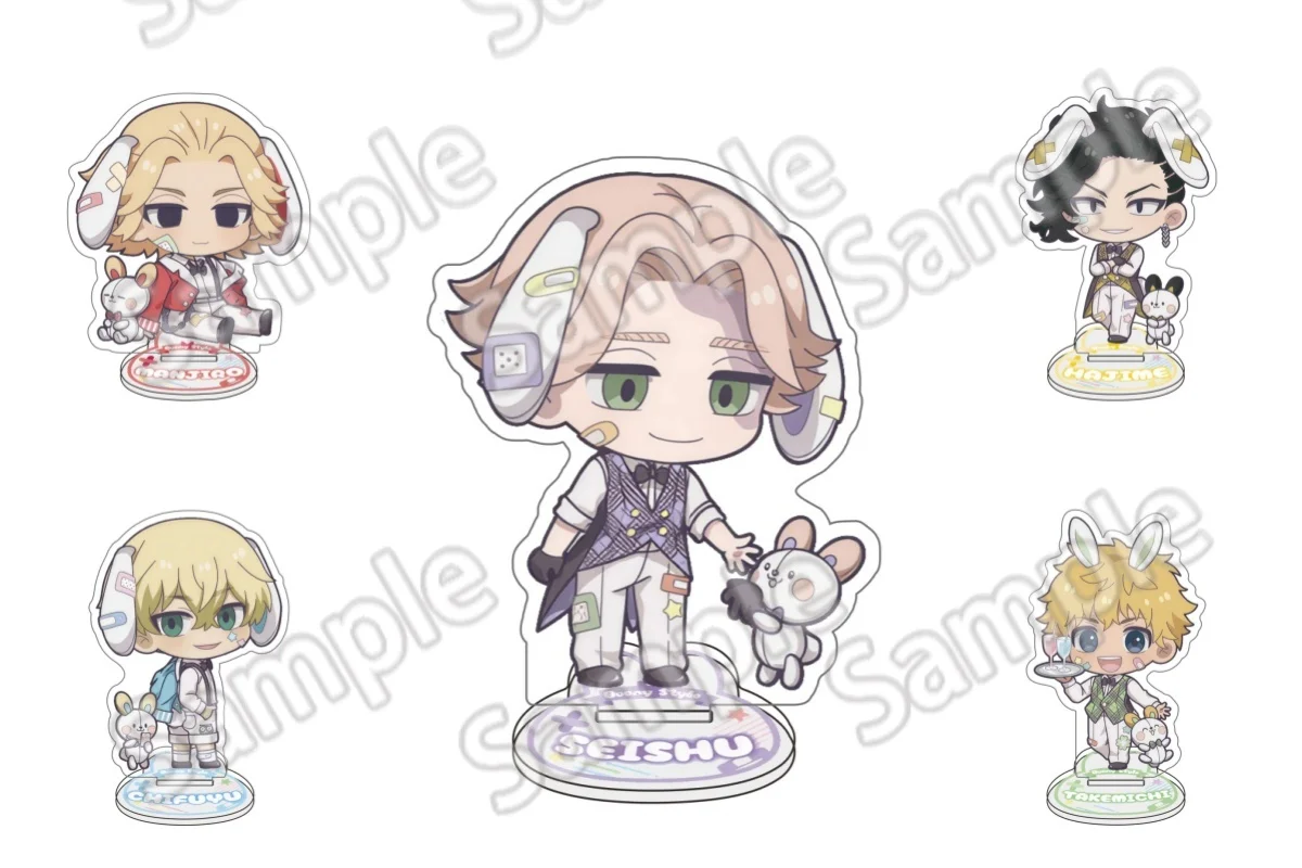 Anime Tokyo Avenger Figure Stand Model Bunny Series Acrylic Decoration Keychain Mikey Draken Table Top Decoration Birthday Gift