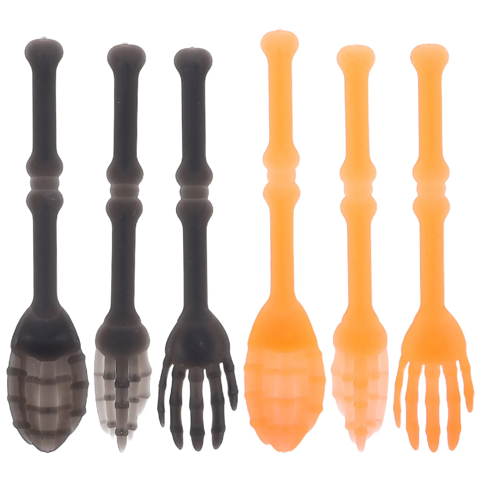 2Sets Halloween Plastic Fork Spoon Tableware Creative Bone Design Party Dinner Supplies Birthday Carnival Celebration Kits