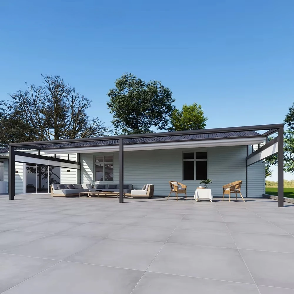Any Size Custom Rustproof Aluminum Remote Motorized Retractable Pergola Durable Windproof Waterproof Outdoor Patio Canopy
