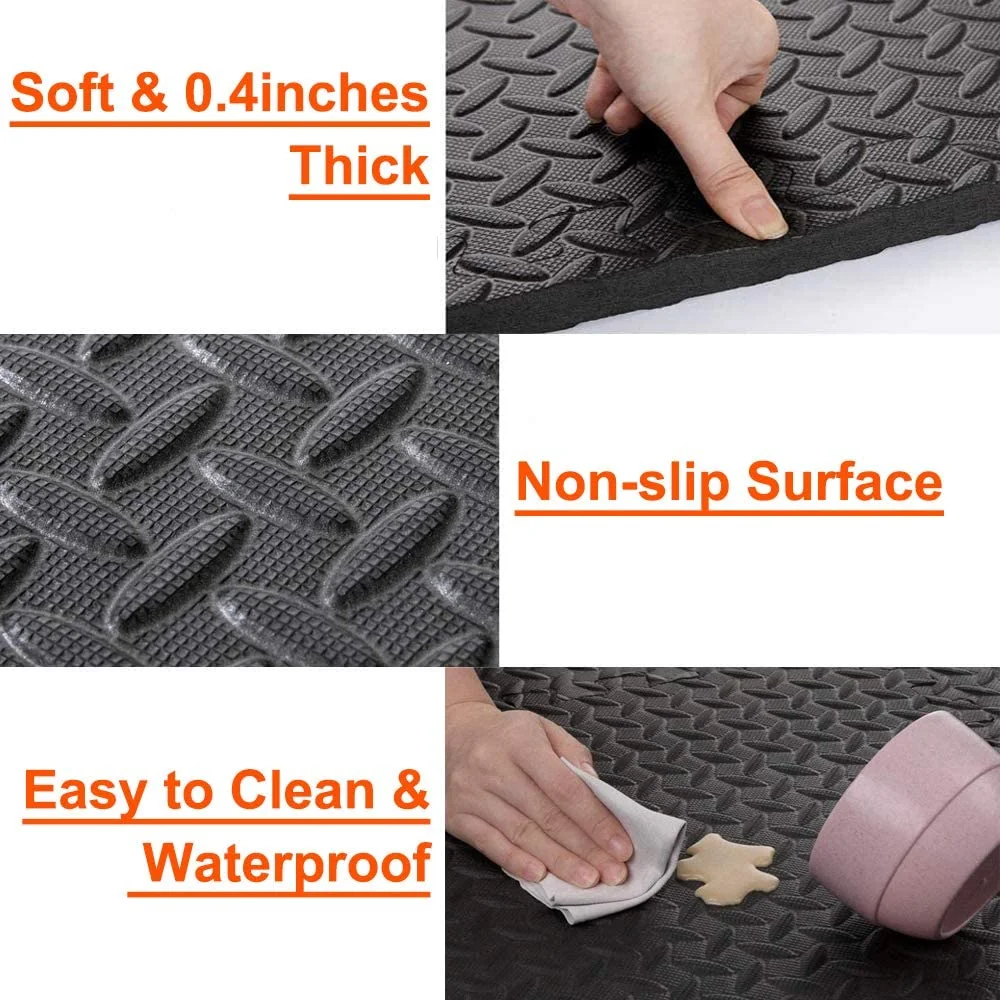 Alfombra de Protección deportiva para gimnasio, alfombrilla de goma EVA para suelo de grano, ladrillo de espuma, para Yoga, Fitness, antideslizante,